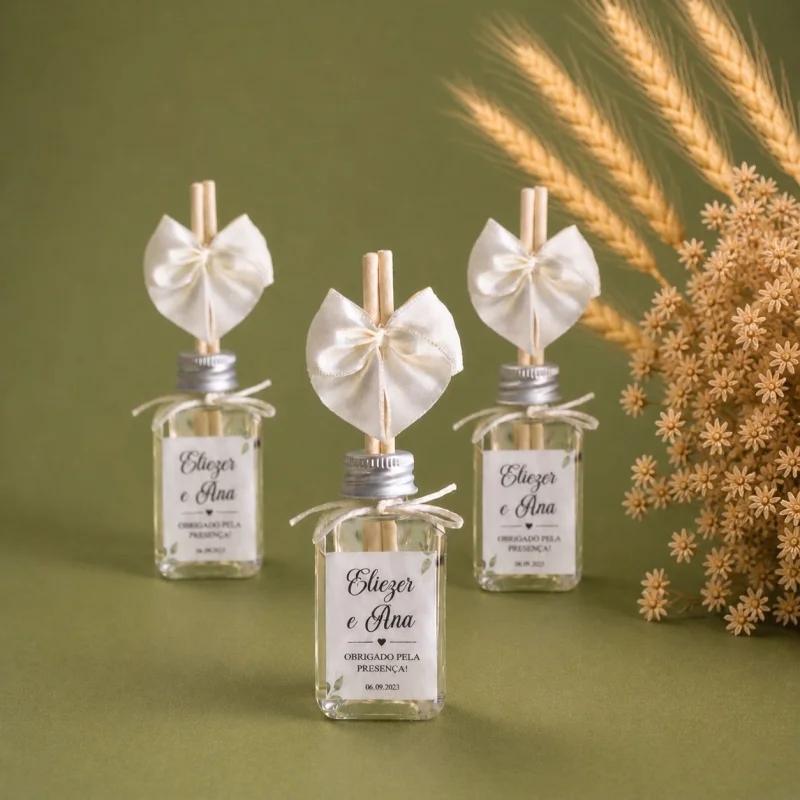 Difusor de Ambientes 40ml Personalizado com lacinho e adesivo