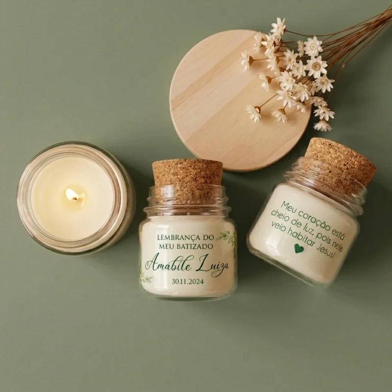 Vela Aromática com Adesivo Personalizado